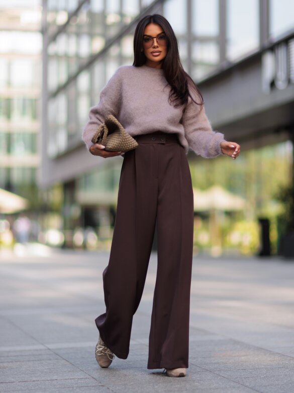 Sweter Elies z moherem i wełną mocca 
