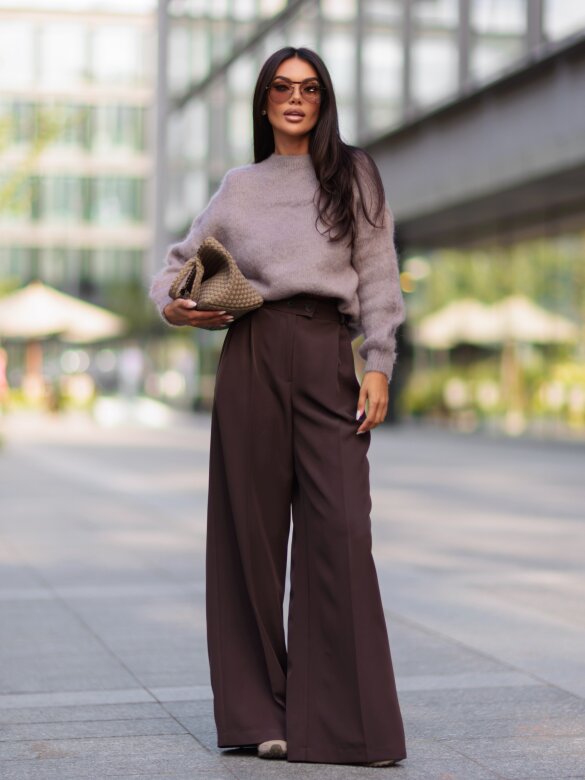 Sweter Elies z moherem i wełną mocca 