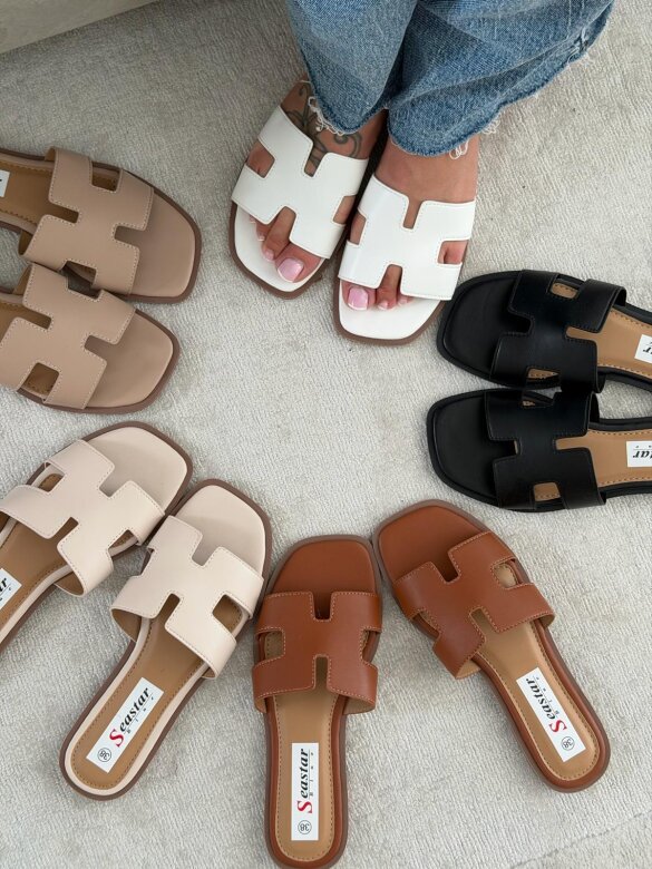 Klapki Tolly karmelowe