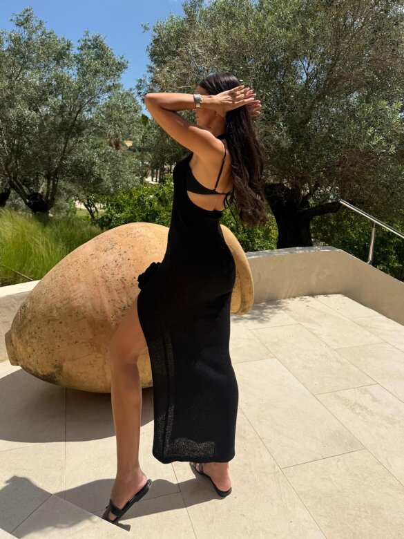 Dress Belanza with cotton and viscose black