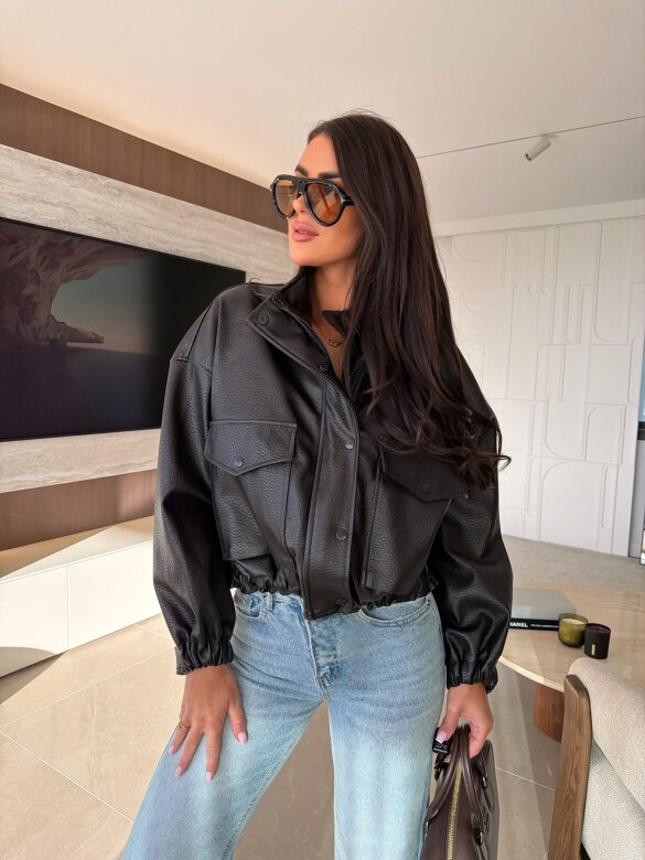 Kurtka Millo eko skóra czekoladowa 