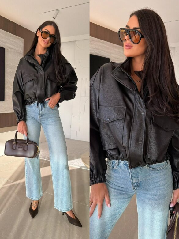 Kurtka Millo eko skóra czekoladowa 