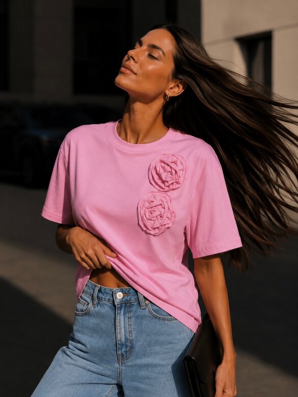 T-shirt Rosi with viscose pink