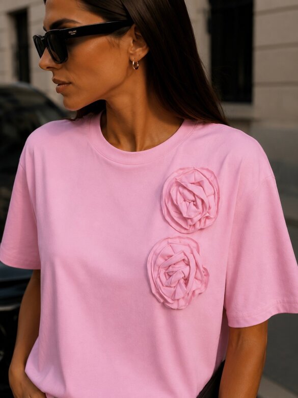 T-shirt Rosi with viscose pink