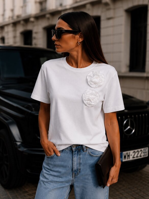 T-shirt Rosi with viscose white