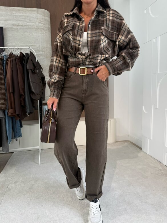 Spodnie Fern jeans balloon ciemnoczekoladowe