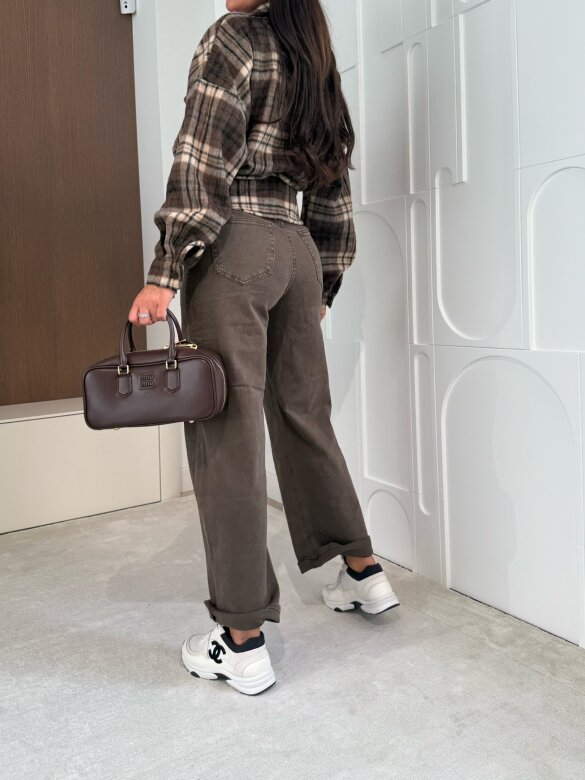 Spodnie Fern jeans balloon ciemnoczekoladowe