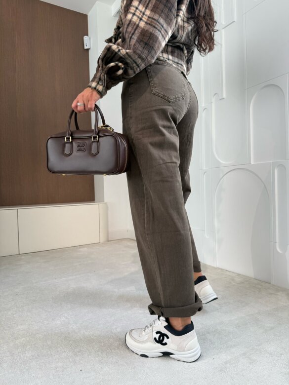 Spodnie Fern jeans balloon ciemnoczekoladowe