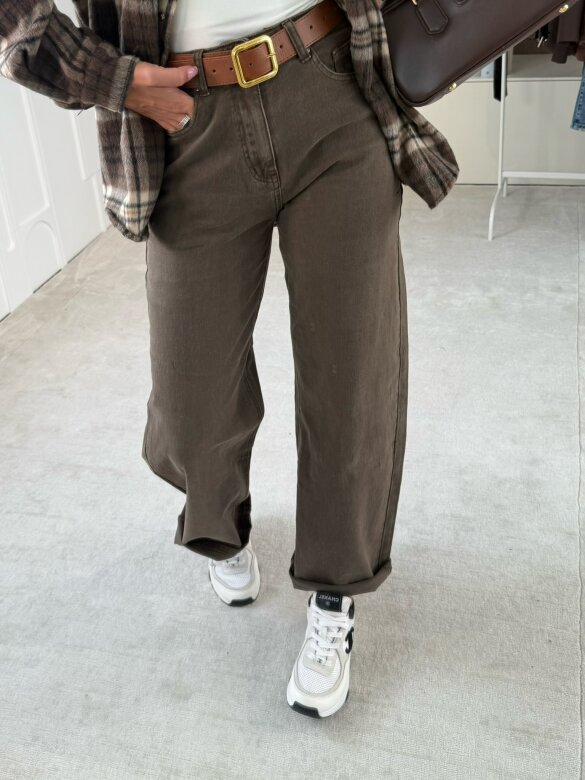 Spodnie Fern jeans balloon ciemnoczekoladowe