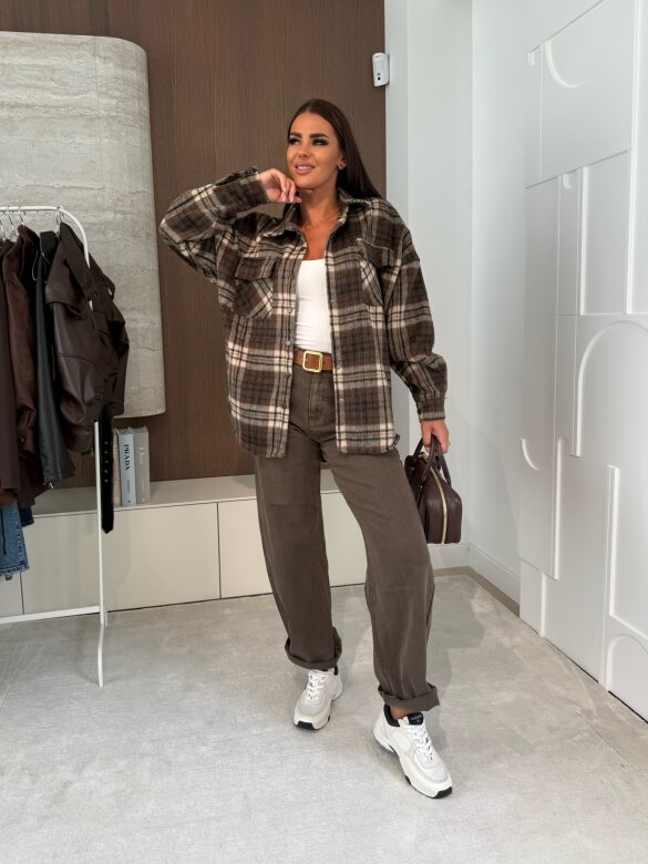 Spodnie Fern jeans balloon ciemnoczekoladowe