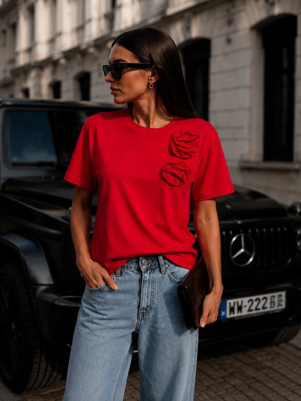 T-shirt Rosi with viscose red