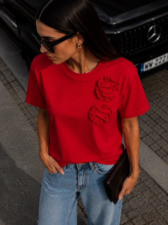 T-shirt Rosi with viscose red
