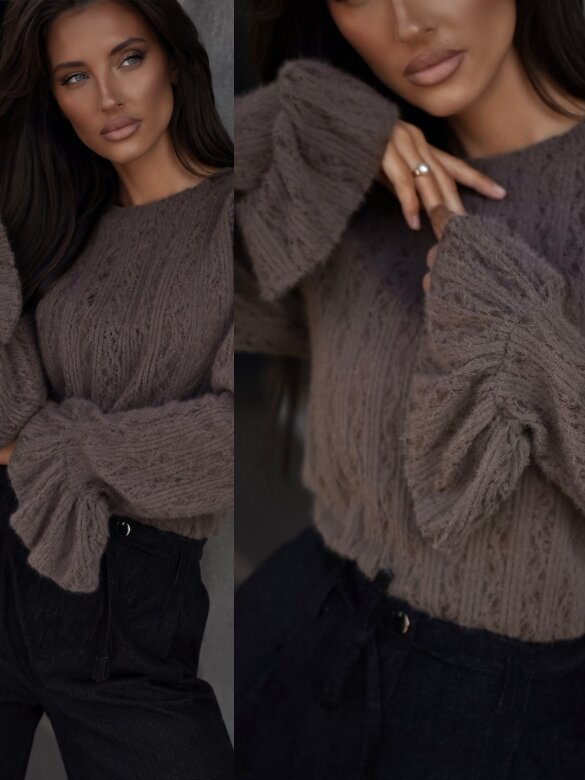 Sweter Cenzie bawełniany czekoladowy