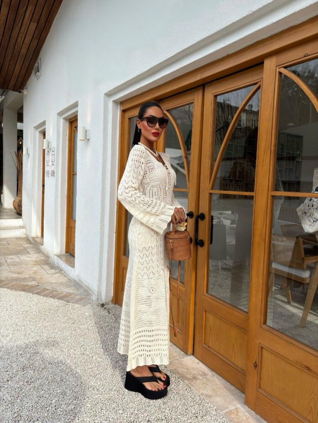Dress Parysa maxi openwork ecru 7