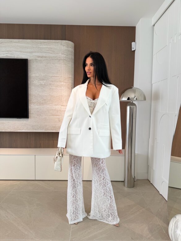 Spodnie Maserato koronkowe białe