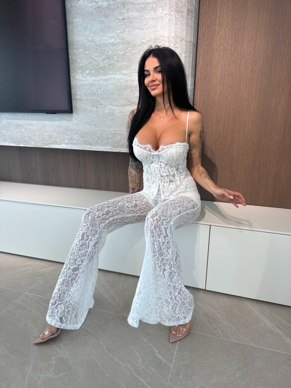 Spodnie Maserato koronkowe białe