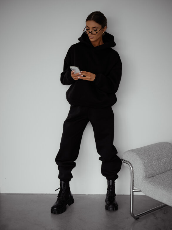 Komplet 2w1 Lorvani dresowy czarny