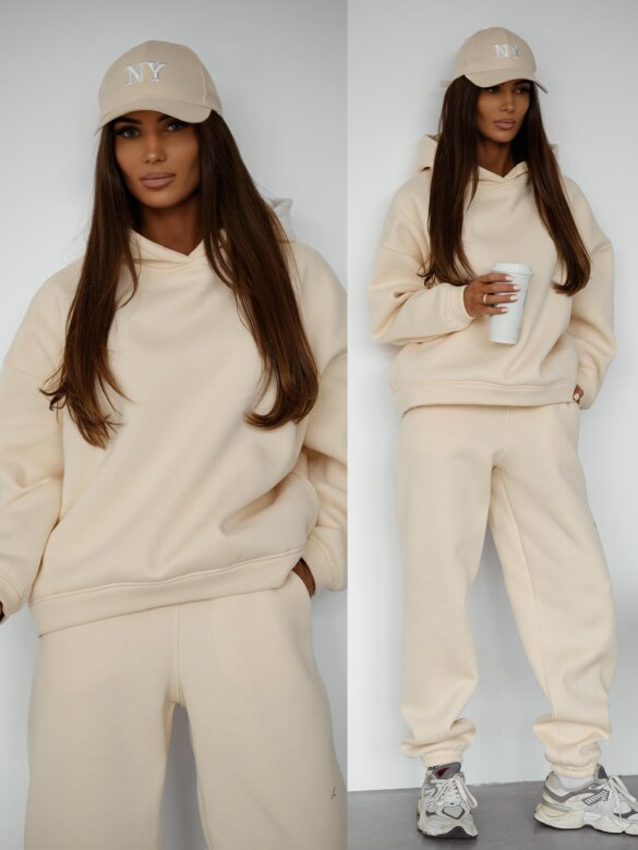 Komplet 2w1 Lorvani dresowy ecru 