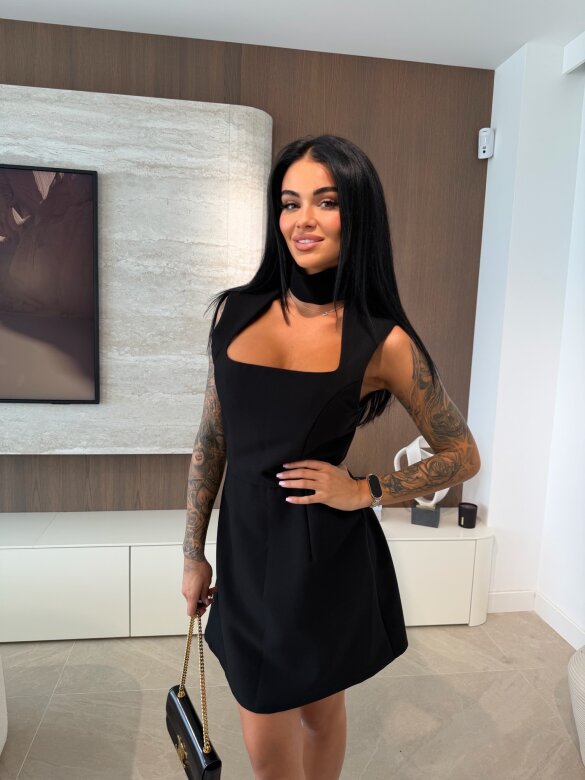 Sukienka Kelly mini z chokerem czarna