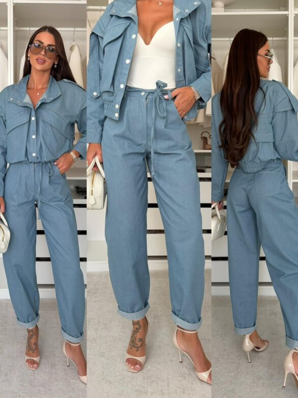 Spodnie Sandre jeans jasnoniebieskie