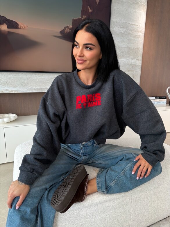 Bluza Paris ocieplana grafitowa 