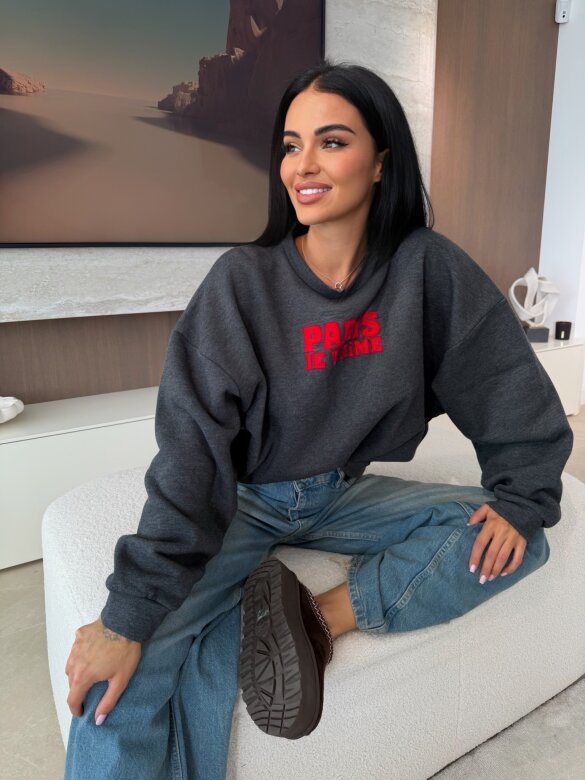 Bluza Paris ocieplana grafitowa 