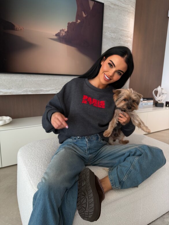 Bluza Paris ocieplana grafitowa 