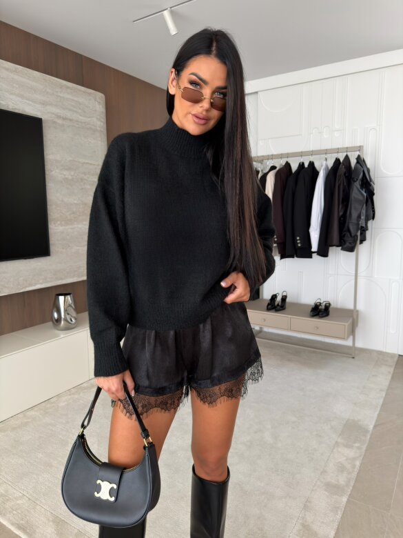 Sweater Nolly with wool black
