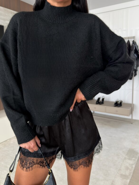 Sweater Nolly with wool black