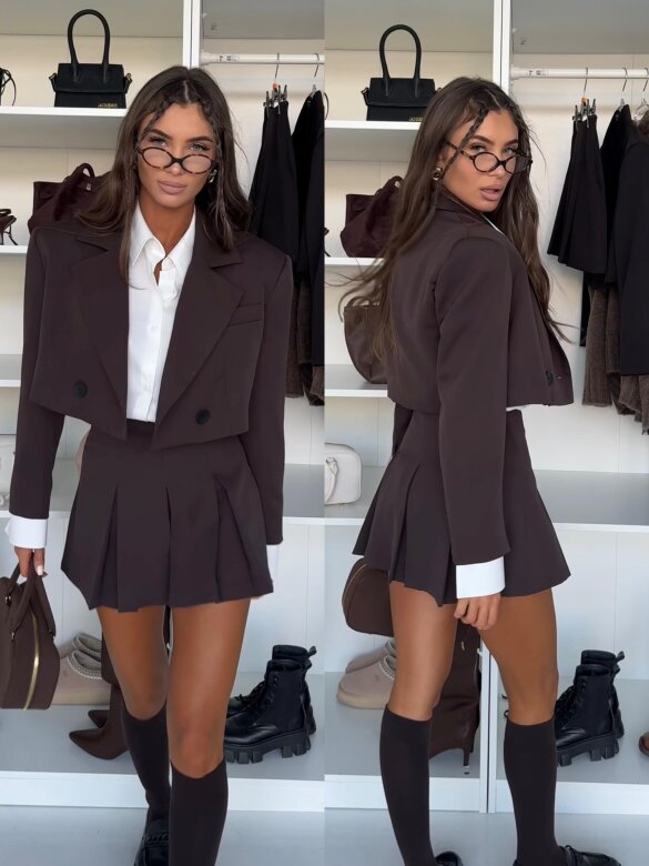 Marynarka Flamenco short czekoladowa