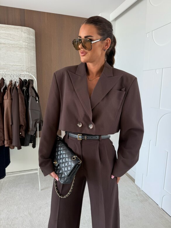 Marynarka Turner Premium short czekoladowa