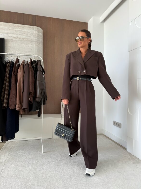 Marynarka Turner Premium short czekoladowa