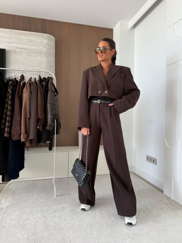 Marynarka Turner Premium short czekoladowa