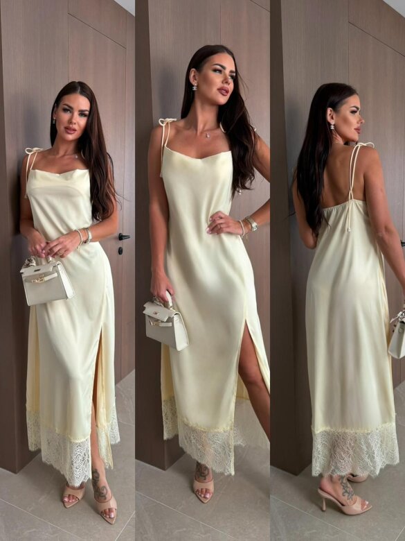 Sukienka Satin Love butter yellow