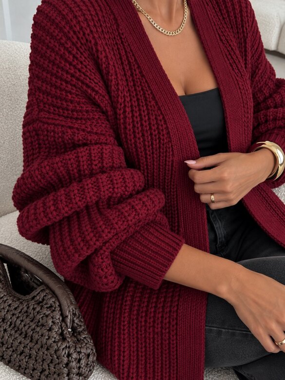 Kardigan Cozy Time bordowy