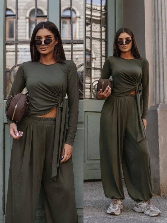 Set 2in1 Twiss with viscose khaki 