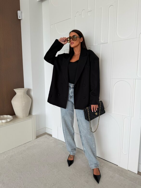 Marynarka Hibisco long czarna