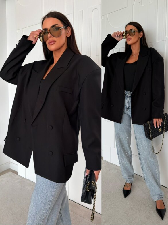 Marynarka Hibisco long czarna