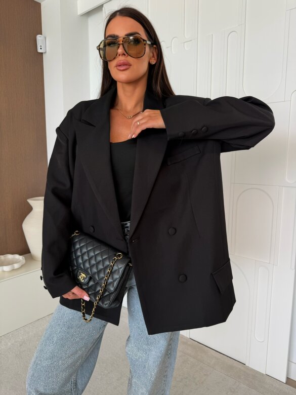 Marynarka Hibisco long czarna