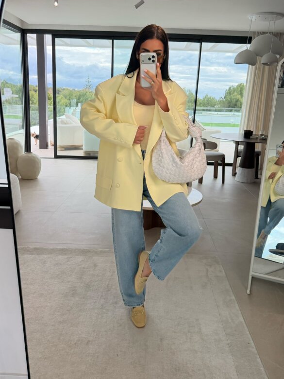 Marynarka Hibisco long żółta