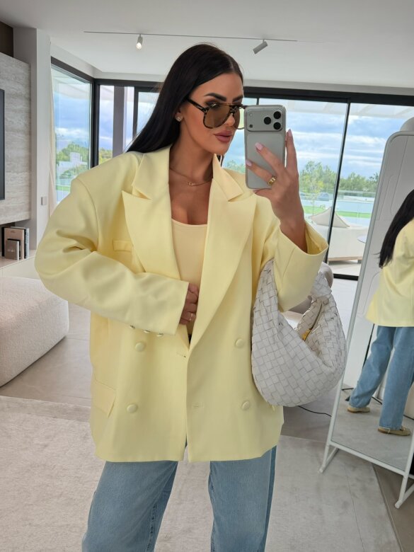 Marynarka Hibisco long żółta