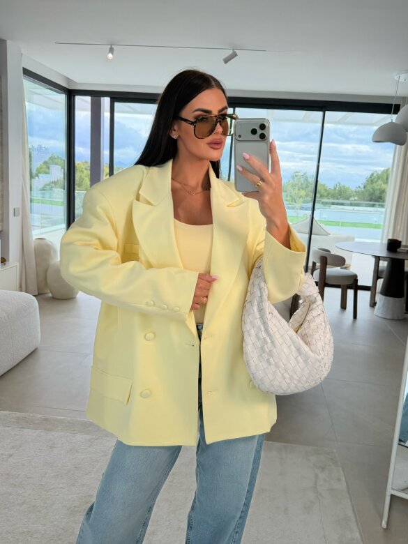 Marynarka Hibisco long żółta