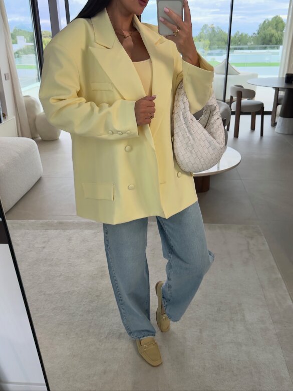 Marynarka Hibisco long żółta