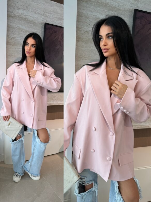 Marynarka Hibisco long pudrowa