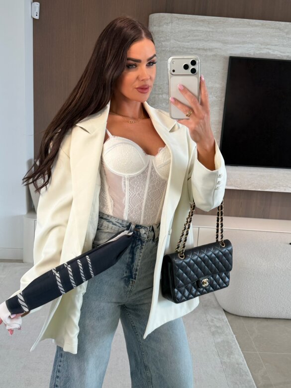 Marynarka Hibisco long ecru