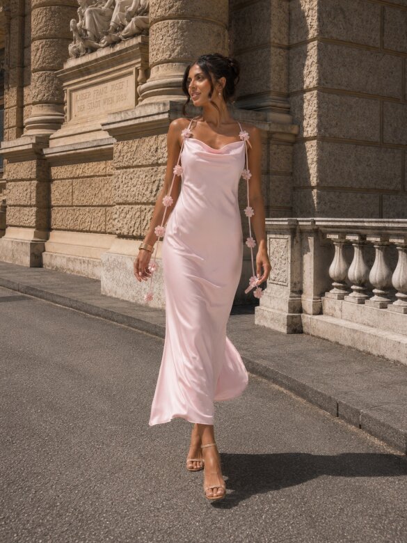 Sukienka Eternity maxi pudrowa