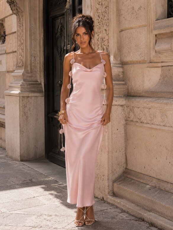 Sukienka Eternity maxi pudrowa