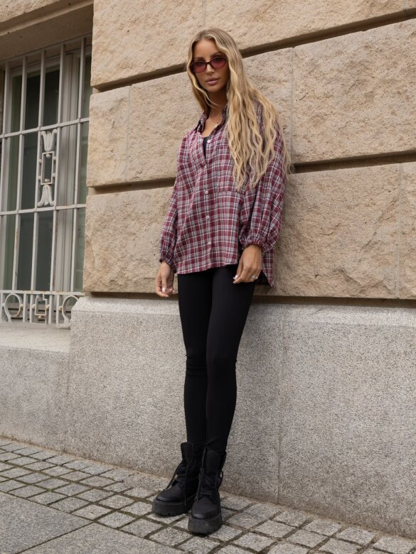 Shirt Lena claret-white