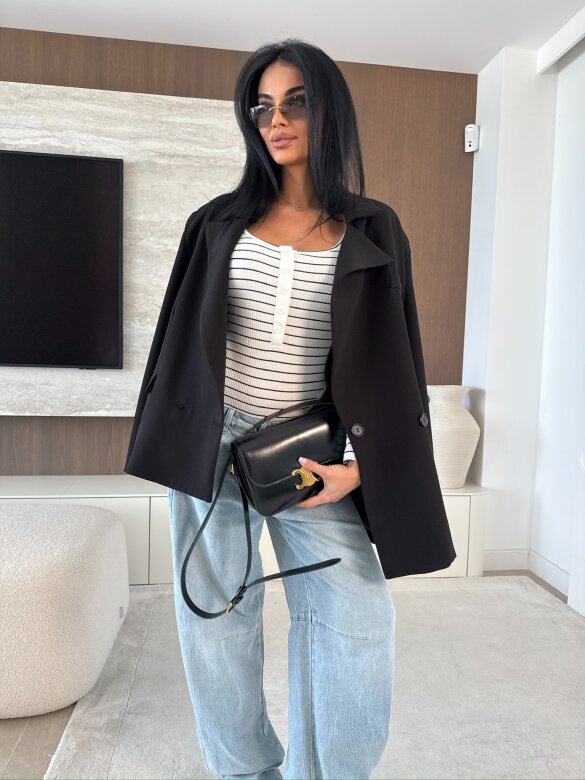 Body Gladiolo prążkowane biało-czarne