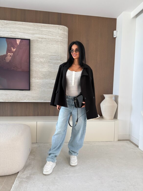 Body Gladiolo prążkowane biało-czarne